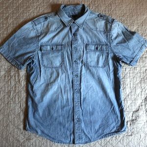 Vintage GAP Denim Blue Jean Button Down Size XL
